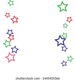 Colorful Stars Confetti, Mystery Sparkling Vector Background. Trendy Glowing Magic Glitter, Lights. Festive Falling Colorful Stars Confetti for Ads, Posters. 
