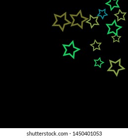 Colorful Stars Confetti, Mystery Sparkling Vector Background. Trendy Glowing Magic Glitter, Lights. Festive Falling Colorful Stars Confetti for Ads, Posters. 
