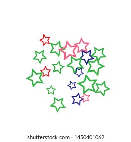 Colorful Stars Confetti, Mystery Sparkling Vector Background. Trendy Glowing Magic Glitter, Lights. Festive Falling Colorful Stars Confetti for Ads, Posters. 
