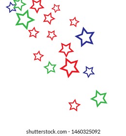 Colorful Stars Confetti, Mystery Sparkling Vector Background. Trendy Glowing Magic Glitter, Lights. Festive Falling Colorful Stars Confetti for Ads, Posters. 
