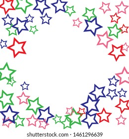 Colorful Stars Confetti, Mystery Sparkling Vector Background. Trendy Glowing Magic Glitter, Lights. Festive Falling Colorful Stars Confetti for Ads, Posters. 
