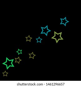 Colorful Stars Confetti, Mystery Sparkling Vector Background. Trendy Glowing Magic Glitter, Lights. Festive Falling Colorful Stars Confetti for Ads, Posters. 
