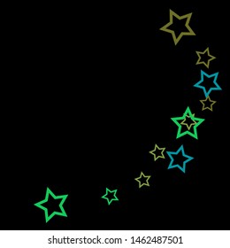 Colorful Stars Confetti, Mystery Sparkling Vector Background. Trendy Glowing Magic Glitter, Lights. Festive Falling Colorful Stars Confetti for Ads, Posters. 
