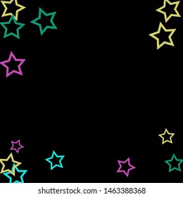 Colorful Stars Confetti, Mystery Sparkling Vector Background. Trendy Glowing Magic Glitter, Lights. Festive Falling Colorful Stars Confetti for Ads, Posters. 
