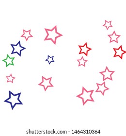 Colorful Stars Confetti, Mystery Sparkling Vector Background. Trendy Glowing Magic Glitter, Lights. Festive Falling Colorful Stars Confetti for Ads, Posters. 
