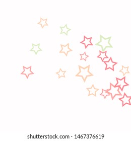 Colorful Stars Confetti, Mystery Sparkling Vector Background. Trendy Glowing Magic Glitter, Lights. Festive Falling Colorful Stars Confetti for Ads, Posters. 

