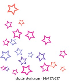 Colorful Stars Confetti, Mystery Sparkling Vector Background. Trendy Glowing Magic Glitter, Lights. Festive Falling Colorful Stars Confetti for Ads, Posters. 
