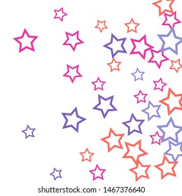 Colorful Stars Confetti, Mystery Sparkling Vector Background. Trendy Glowing Magic Glitter, Lights. Festive Falling Colorful Stars Confetti for Ads, Posters. 
