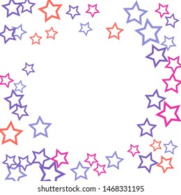 Colorful Stars Confetti, Mystery Sparkling Vector Background. Trendy Glowing Magic Glitter, Lights. Festive Falling Colorful Stars Confetti for Ads, Posters. 
