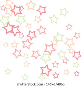 Colorful Stars Confetti, Mystery Sparkling Vector Background. Trendy Glowing Magic Glitter, Lights. Festive Falling Colorful Stars Confetti for Ads, Posters. 
