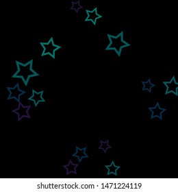 Colorful Stars Confetti, Mystery Sparkling Vector Background. Trendy Glowing Magic Glitter, Lights. Festive Falling Colorful Stars Confetti for Ads, Posters. 
