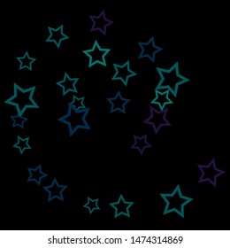 Colorful Stars Confetti, Mystery Sparkling Vector Background. Trendy Glowing Magic Glitter, Lights. Festive Falling Colorful Stars Confetti for Ads, Posters. 
