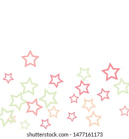 Colorful Stars Confetti, Mystery Sparkling Vector Background. Trendy Glowing Magic Glitter, Lights. Festive Falling Colorful Stars Confetti for Ads, Posters. 

