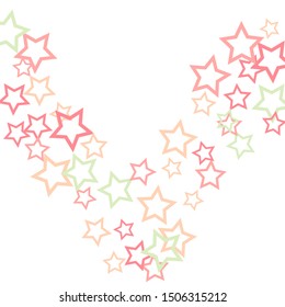 Colorful Stars Confetti, Mystery Sparkling Vector Background. Trendy Glowing Magic Glitter, Lights. Festive Falling Colorful Stars Confetti for Ads, Posters. 

