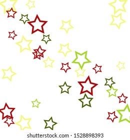 Colorful Stars Confetti, Mystery Sparkling Vector Background. Trendy Glowing Magic Glitter, Lights. Festive Falling Colorful Stars Confetti for Ads, Posters. 
