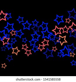 Colorful Stars Confetti, Mystery Sparkling Vector Background. Trendy Glowing Magic Glitter, Lights. Festive Falling Colorful Stars Confetti for Ads, Posters. 
