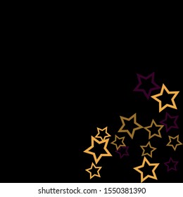 Colorful Stars Confetti, Mystery Sparkling Vector Background. Trendy Glowing Magic Glitter, Lights. Festive Falling Colorful Stars Confetti for Ads, Posters. 
