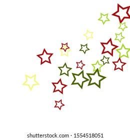 Colorful Stars Confetti, Mystery Sparkling Vector Background. Trendy Glowing Magic Glitter, Lights. Festive Falling Colorful Stars Confetti for Ads, Posters. 