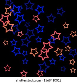 Colorful Stars Confetti, Mystery Sparkling Vector Background. Trendy Glowing Magic Glitter, Lights. Festive Falling Colorful Stars Confetti for Ads, Posters. 
