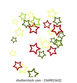 Colorful Stars Confetti, Mystery Sparkling Vector Background. Trendy Glowing Magic Glitter, Lights. Festive Falling Colorful Stars Confetti for Ads, Posters. 
