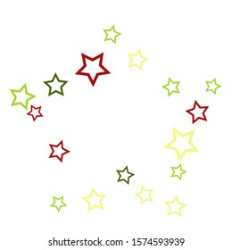 Colorful Stars Confetti, Mystery Sparkling Vector Background. Trendy Glowing Magic Glitter, Lights. Festive Falling Colorful Stars Confetti for Ads, Posters. 

