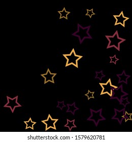 Colorful Stars Confetti, Mystery Sparkling Vector Background. Trendy Glowing Magic Glitter, Lights. Festive Falling Colorful Stars Confetti for Ads, Posters. 
