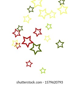 Colorful Stars Confetti, Mystery Sparkling Vector Background. Trendy Glowing Magic Glitter, Lights. Festive Falling Colorful Stars Confetti for Ads, Posters. 
