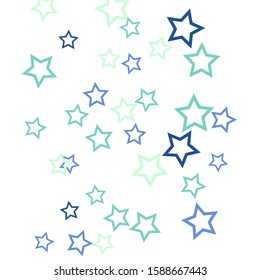 Colorful Stars Confetti, Mystery Sparkling Vector Background. Trendy Glowing Magic Glitter, Lights. Festive Falling Colorful Stars Confetti for Ads, Posters. 
