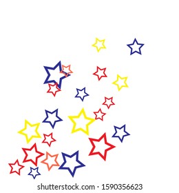 Colorful Stars Confetti, Mystery Sparkling Vector Background. Trendy Glowing Magic Glitter, Lights. Festive Falling Colorful Stars Confetti for Ads, Posters. 
