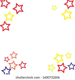 Colorful Stars Confetti, Mystery Sparkling Vector Background. Trendy Glowing Magic Glitter, Lights. Festive Falling Colorful Stars Confetti for Ads, Posters. 
