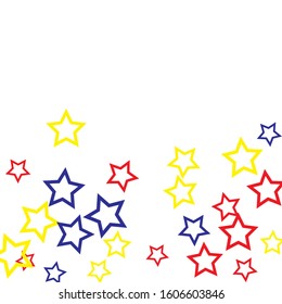 Colorful Stars Confetti, Mystery Sparkling Vector Background. Trendy Glowing Magic Glitter, Lights. Festive Falling Colorful Stars Confetti for Ads, Posters. 

