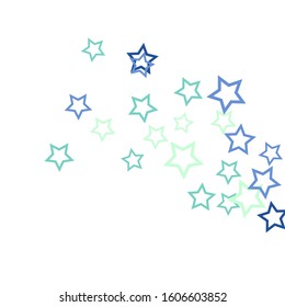Colorful Stars Confetti, Mystery Sparkling Vector Background. Trendy Glowing Magic Glitter, Lights. Festive Falling Colorful Stars Confetti for Ads, Posters. 
