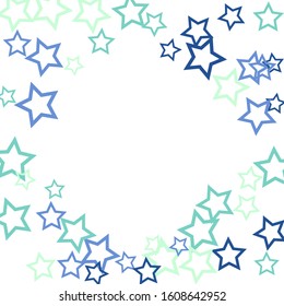 Colorful Stars Confetti, Mystery Sparkling Vector Background. Trendy Glowing Magic Glitter, Lights. Festive Falling Colorful Stars Confetti for Ads, Posters. 
