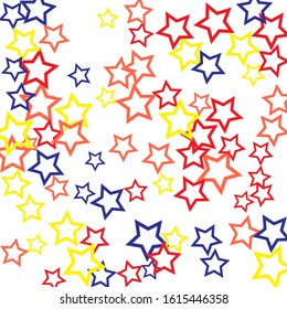 Colorful Stars Confetti, Mystery Sparkling Vector Background. Trendy Glowing Magic Glitter, Lights. Festive Falling Colorful Stars Confetti for Ads, Posters. 

