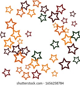 Colorful Stars Confetti, Mystery Sparkling Vector Background. Trendy Glowing Magic Glitter, Lights. Festive Falling Colorful Stars Confetti for Ads, Posters. 
