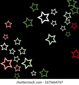 Colorful Stars Confetti, Mystery Sparkling Vector Background. Trendy Glowing Magic Glitter, Lights. Festive Falling Colorful Stars Confetti for Ads, Posters. 

