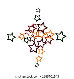Colorful Stars Confetti, Mystery Sparkling Vector Background. 