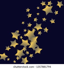 Colorful stars confetti spread diagonally. Isolated gradient stellar elements. Platinum chrome metal shine. Iridescent festive  celebration vector  template for decorations, packaging.