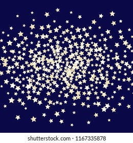 Colorful stars confetti spread horizontally. Isolated gradient stellar elements. Pearl nacre glitter. Iridescent glitter festive celebration vector template for decorations