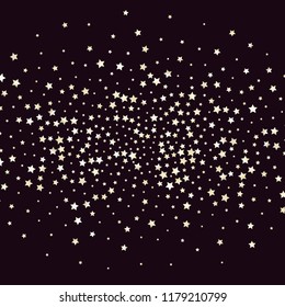 Colorful stars confetti spread horizontally. Isolated gradient stellar elements. Pearl nacre glitter. Festive iridescent holographic shine effect vector template for decorations