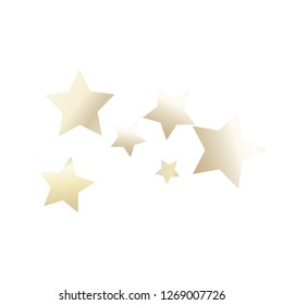 Colorful stars confetti spread horizontally. Isolated gradient stellar elements. Pearl nacre shine. Iridescent glitter festive celebration vector template for decorations