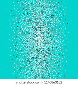 Colorful stars confetti spread vertically. Isolated gradient celestial elements. Silver metal shine. Festive iridescent holographic effect vector template for decorations
