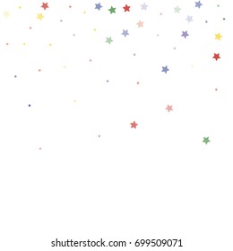 colorful stars confetti vector background. glitter dots and stars flying, raising up or falling Design element for festive banner, birthday and greeting card, postcard, wedding invitation.