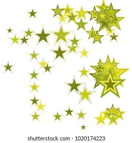 Colorful Stars confetti. Vector cosmic abstract frame background. Christmas, new year celebration, birthday party, carnival or festival glamour design. Luxury stardust. Shiny festive colorful glitter