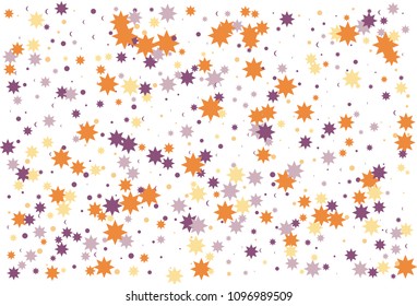 Colorful stars confetti. Vector cosmic abstract frame background. Christmas, new year celebration, birthday party, carnival or festival glamour design.