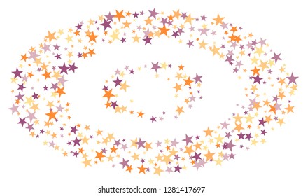 Colorful stars confetti. Vector cosmic abstract frame background. Christmas, new year celebration, birthday party, carnival or festival glamour design.