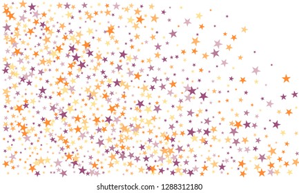 Colorful stars confetti. Vector cosmic abstract frame background. Christmas, new year celebration, birthday party, carnival or festival glamour design.