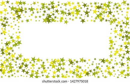 Colorful stars confetti. Vector cosmic abstract frame background. Christmas, new year celebration, birthday party, carnival or festival glamour design.