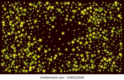 Colorful stars confetti. Vector cosmic abstract frame background. Christmas, new year celebration, birthday party, carnival or festival glamour design.