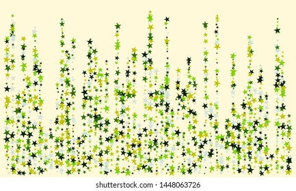 Colorful stars confetti. Vector cosmic abstract frame background. Christmas, new year celebration, birthday party, carnival or festival glamour design.